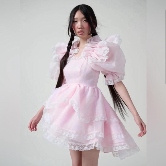 NWT Selkie Duchess Sugarfrill Dress in Baby Soft Pink size Small - Picture 9 of 10